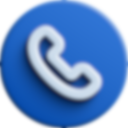 Blue round 3D phone icon